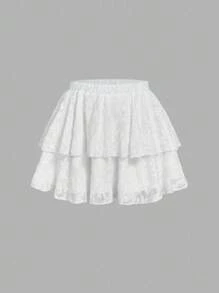 SHEIN MOD Elegant White Autumn Tea Party Set,Women's Vintage Ruffled Top&Multi-Layered Cake Skirt,Lace Bell Sleeves Fairycore Ballet Style Outfit - White - View 5