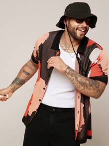 EASEVO Plus Size Men Asymmetrical Collar Polo Neck Knitted Top, For Fall Winter - Multicolor - View 3