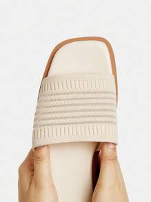 女士时尚平底鞋 - 杏色 - 查看 6