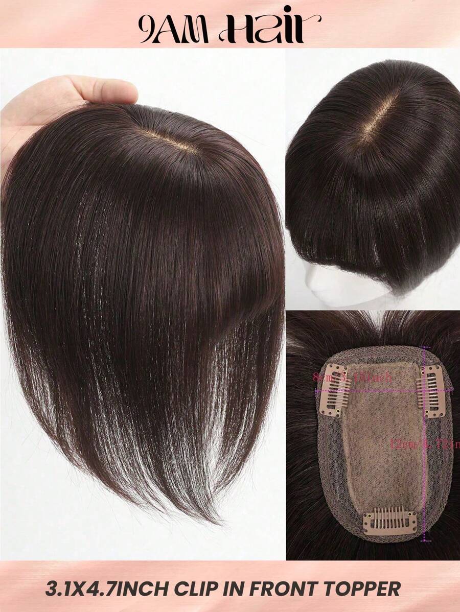 Silk Base Virgin Colored Human Hair Topper Chocolate Brown Top Hairpiece Straight Toppers For Women 8 X 12 CM Toppers Without Sideburns
