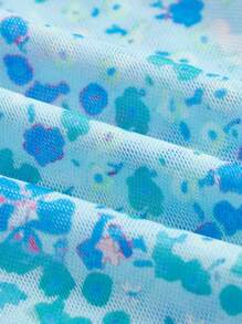 SHEIN ICON Summer Going Out Beach Boho Hawaii Pink Babydoll Flowy Floral Women Tank Tops & Camis Western Wear Women - Baby Blue - View 4