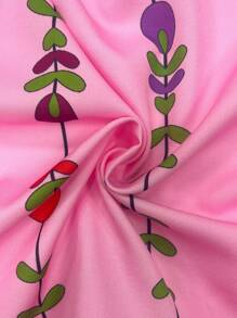 Chiquease 休闲花卉数码印花V领短袖连衣裙