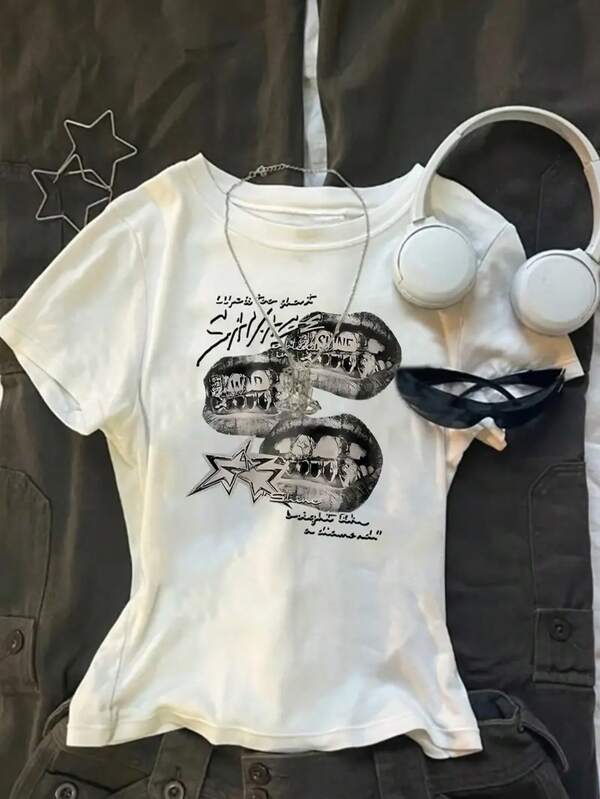 Short-Style Tween Girl' Cropped Tee, Sporty Streetwear Versatile, Suitable For Summer