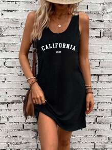 SHEIN LUNE 2 paquetes Vestido suelto informal con estampados vintage de California y Milán, perfecto para vacaciones, playa, festivales de música, chica de Miami/isla, regalo de verano para mamá - Multicolor - Ver 3