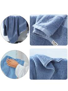 SHEIN 吸水抗菌家用男女卫生间浴室竹纤维素彩色浴巾1条装