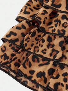 女童可爱豹纹荷叶边下摆短裤，百搭夏季 - 彩色 - 查看 5