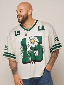 EASEVO Plus Size Men's Casual Daily Knit Crew Neck Short Sleeve T-Shirt, Suitable For Summer