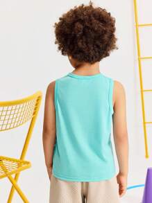 Leap Crew Leap Crew 男童休闲简约舒适圆领无袖纽扣装饰上衣