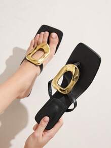 CUCCOO CHICEST Fashionable Sexy High Heel Sandals, Buckle Design, Comfortable & Versatile, Summer Spring Shoes Spring Break Easter Prom Heels - Black - View 2