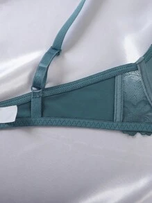 1pc Women Lace Bra With Underwire - Green - View 6