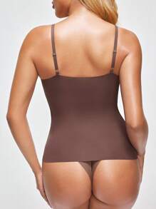 Women'S Basic Removable Padded Camisole Top, Workout - Coffee Brown - View 2