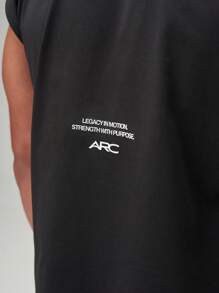 运动帽袖背心 - 黑色 - 查看 3