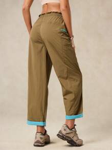 Pantalones deportivos para mujer, resistentes al agua, ligeros y activos para camping, senderismo, verano y primavera - Camel - Ver 9
