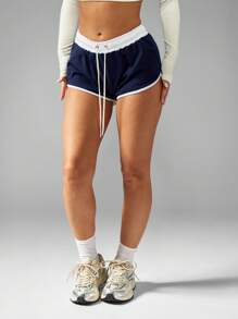 MISSGUIDED Pantalones cortos de pista de correr del equipo de EE. UU. Ropa retro de corte de delfín para correr, actividades en la playa, uso casual y diario, voleibol