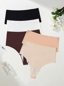 SHEIN 5件套女士无缝纯色丁字裤套装