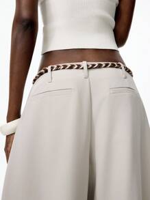 LYSMO 2025 Summer New Loose Double-Pleated Egg-Shaped No-Waist Three-Quarter Pants For For Retro Style, Edgy Minimalist, Y2K Chic, Avant-Garde Urban Streetwear, And Vacation Outfits