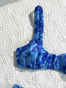 Swim Mod Women's Floral Print Ruffled Adjustable Strap Sexy Bikini Set Set, Summer - Multicolor - View 3