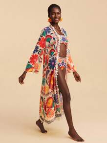 Travachic Women's Floral Print Beach Cover-Up, Cardigans For Women, New Year, Wedding Guest Outfits, Elegant Graduation, Luxury Prom, Casual Outfits, ,Pink,Pink Bikini,Casual,Vacation,Vacation Outfits Women,Vacation,Summer Holiday Outfits ,Holiday Outfits For Women,Holiday,Vacation Outfits For Women,Vacation Dress,Elegant,Going Out,Party,Beach,Beach Dress,Beach Shorts,Beach Dresses,Beach Outfits For Women,Beach Skirt,Beach Set,Beach Outfit,Beach Outfit For Women,Summer,Summer Clothes,Summer Holiday Outfits,Flower,Graphic,Carmaval,Carnival,Western,Festival,Spring To Summer,Red - Multicolor - View 6