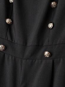 Regalyn Plus Size Women's Casual Solid Color Square Neck Ruffle Sleeve Golden Button Elegant Jumpsuit