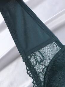 1pc Women Lace Bra With Underwire - Green - View 4