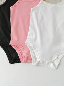 SHEIN 3 Stücke/Set lässige minimalistische einfarbige Strick-Camisole Bodysuit