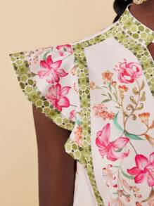 Travachic 2pcs Women Vacation Woven Printed Loose Shirt & High Waist Loose Shorts Set,Summer Outfits For Women,Beachwear,Spring And Summer,Easter,Holiday Outfits,Beach Outfits For Woman,Spring Break,Vacation Outfits Women,Concert Outfit Women,BOHO,Bohemia,Music Festival,Tropical Vacation Woman Clothes,Romantic,Going Out Tops Women,Date Night Outfits Women,Going Out Top,Going Out,All Women Clothes,Fall Clothes ,Autumn