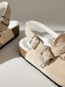 Solecia Giày lười đế xuồng đế dày, mũi kín, thường ngày cho mùa xuân và mùa thu - Màu be - Xem 5