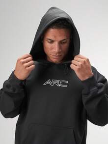 ARC Activewear 超大连帽运动上衣 健身夹克 套头衫 - 黑色 - 查看 2