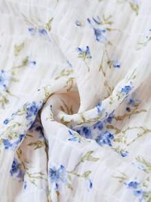 Ellevyn Vestido elegante con cintura fruncida y estampado floral