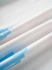 SUPERMAN X SHEIN Conjunto de camiseta de manga corta y pantalones cortos de niño casual de verano con estampado de letras y superhéroes en cuello redondo - Multicolor - Ver 7