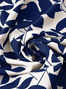 SHEIN 青少年女孩时尚度假休闲针织无领无袖上衣和碎花印花裙两件套 - 彩色 - 查看 3