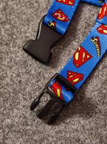 SUPERMAN X SHEIN 3pcs Graphic Printed Pet Carrier Set, 1 Adjustable Carrier, 1 Bag, 1 Leash, Logo, Super Hero