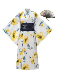 Irokai Kimono damskie w modny kwiatowy wzór, patchworkowe, odpowiednie na święta - Wielokolorowe - Zobacz 1