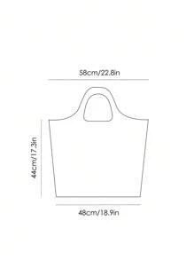 FRIENDS X SHEIN 1 pieza Bolsa de compras plegable de poliéster con estampado de taza de café, bolsa de totes, equipada con una bolsa de almacenamiento pequeña con una cadena de cuentas, que se puede colgar en un bolso, amigos, Central Perk