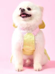 PETSIN 黄色甜美可爱兔耳装饰夏季狗狗连衣裙，轻盈透气长裙，欧美热销宠物服饰 - 黃色 - 查看 2