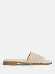 Ressula Women's Fashionable Casual Slip-On Flat Mule Shoes, Suitable For Daily Wear - Apricot - View 3