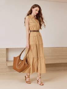MOTF PREMIUM BOLSO DE MANO DE POLIURETANO CON CIERRE DE GIRO - Camel - Ver 6