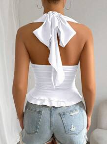 SHEIN Unity 女士纯色吊带背心，夏季时尚 - 白色 - 查看 2