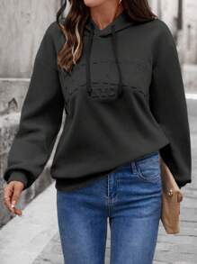 EMERY ROSE Women Casual Loose Letter Print Hoodie Sweatshirt Pullover Fall