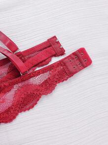 SHEIN 3 件套蕾丝边钢圈聚拢文胸，带不可拆卸衬垫，1/2 罩杯，适合女士 - 彩色 - 查看 5