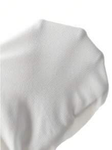 Chiquease 女士新款时尚褶皱肩短袖 T 恤 - 白色 - 查看 7