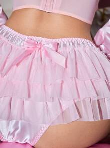 Cute & Sweet Multi-Layer Ruffle Princess Style Pink Women Panties - Pink - View 7