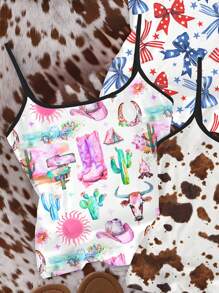 SHEIN EZwear Bộ 3 món đồ lót nữ họa tiết nơ hoa giản dị, thích hợp cho mùa hè - Nhiều màu - Xem 4