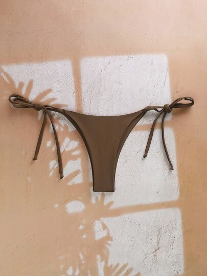 Swim Vcay Sexig bikinitrosa med knytband framtill för sommarstranden för kvinnor