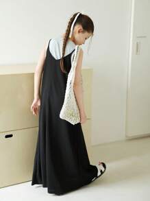 2pcs Tween GirlsLoose Casual Tank Top And Maxi Dress Set, Suitable For Summer Daily Wear - Multicolor - View 2