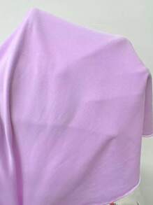 SHEIN Clasi Women Plain Color Ruched Slim Fit Slant Shoulder Neck T-Shirt - Purple - View 7