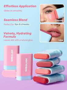 SHEGLAM Glass Glow Blush Stick-Stunner Graduation Birthday Holiday Summer Fall Autumn Y2K Fancy Fashion Women Makeup Cosmetic Party Beach Travel Camping Outdoors School Campus Trip Festivals Decor Gift Present Rose Girl Cosplay Best Color Charm Vibe