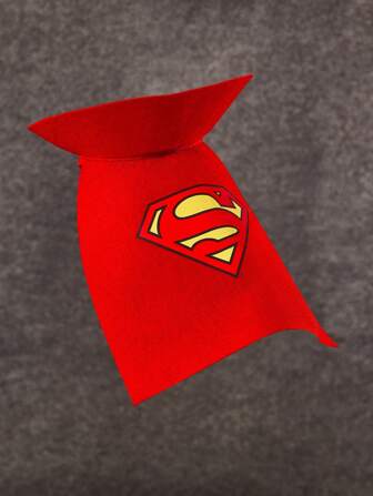 SUPERMAN X SHEIN 1 pezzo Mantella con logo per animali domestici, collare, adatto per cani, adatto per gatti