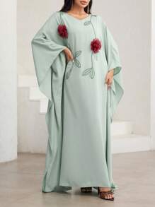 Al Najma 女士土耳其长裙和阿拉伯传统长袍 - 綠色 - 查看 6