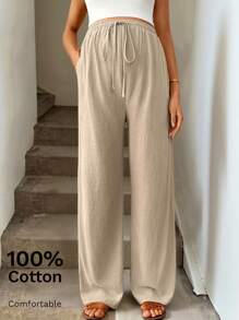 SHEIN Solid Color Stylish Maternity Pants Suitable For Summer,Vacation,Vacay Outfits Women